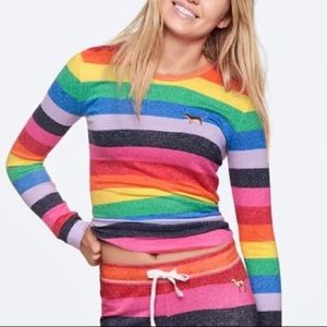 VS PINK Rainbow Pajama Top